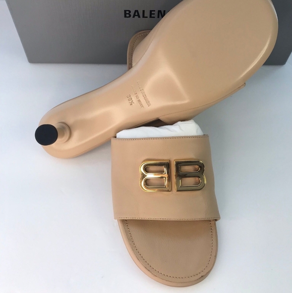 New Authentic BalenciagaBb Logo Plaque Heeled Mules - Picture 11 of 12